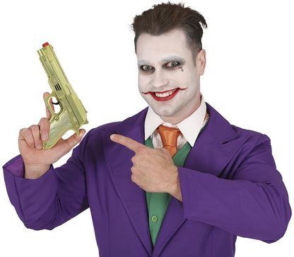 Pisztoly utánzat Joker arany 22cm